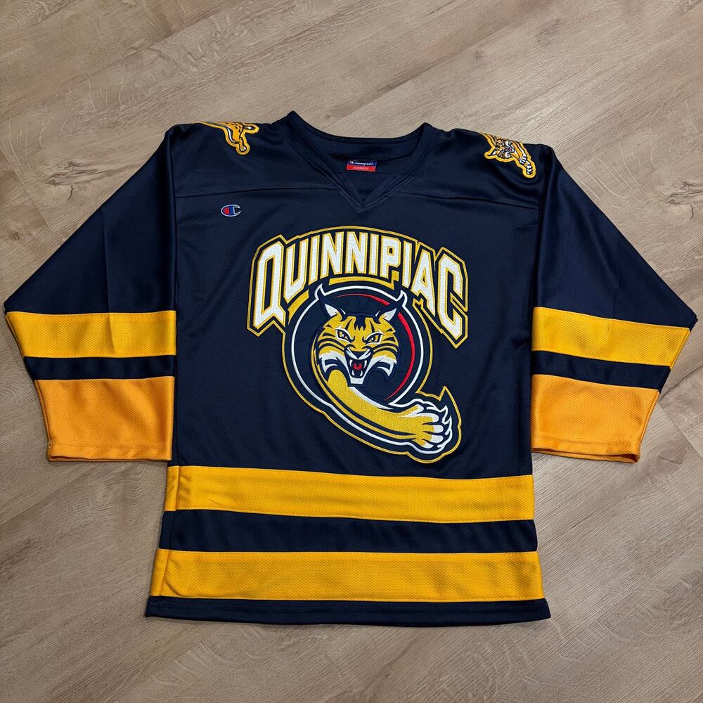 Y2K Champion Quinnipiac University Bobcats Hockey Jersey Youth Boys Small S
